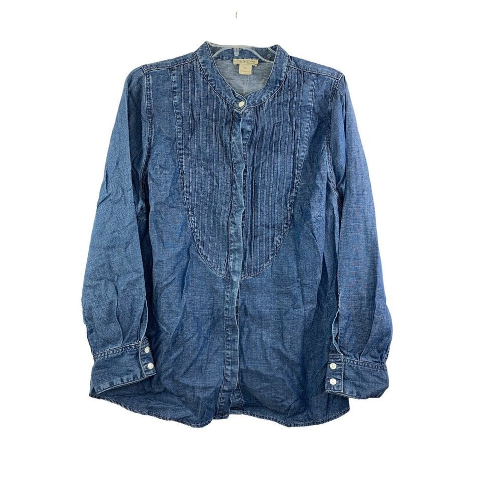 Lucky Brand Women’s Denim Buttoned Down Top - Picture 1 of 6